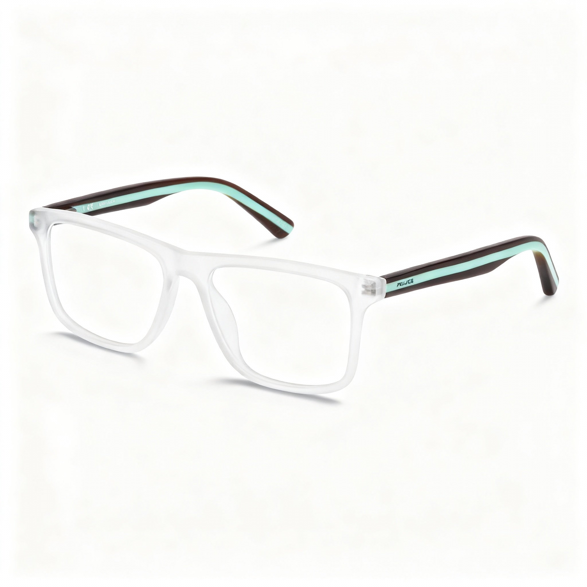 POLICE Modern Unisex Eyeglasses Sandblasted Crystal Matt Frame Clear Lens 50mm