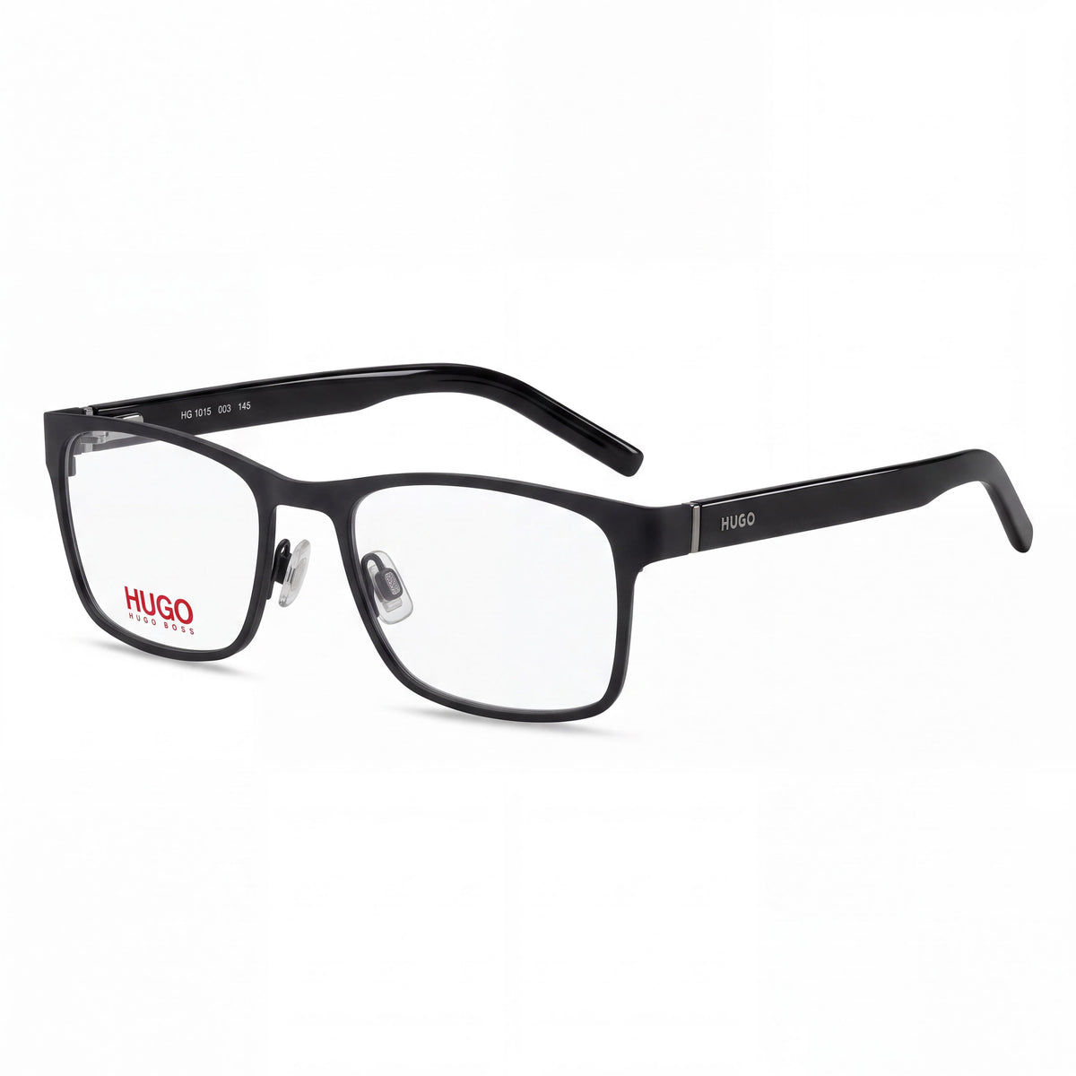 Gafas unisex HUGO 1015 con montura de acero aleado negro mate y lentes de policarbonato negro mate 54-18-145 mm, Photo 1