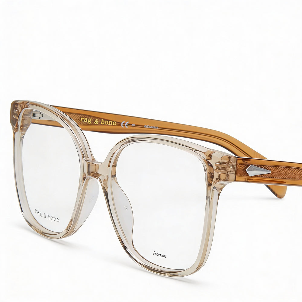 Gafas de sol modernas Rag & Bone para mujer, con montura inyectada de policarbonato beige, no polarizadas y lentes de 54 mm