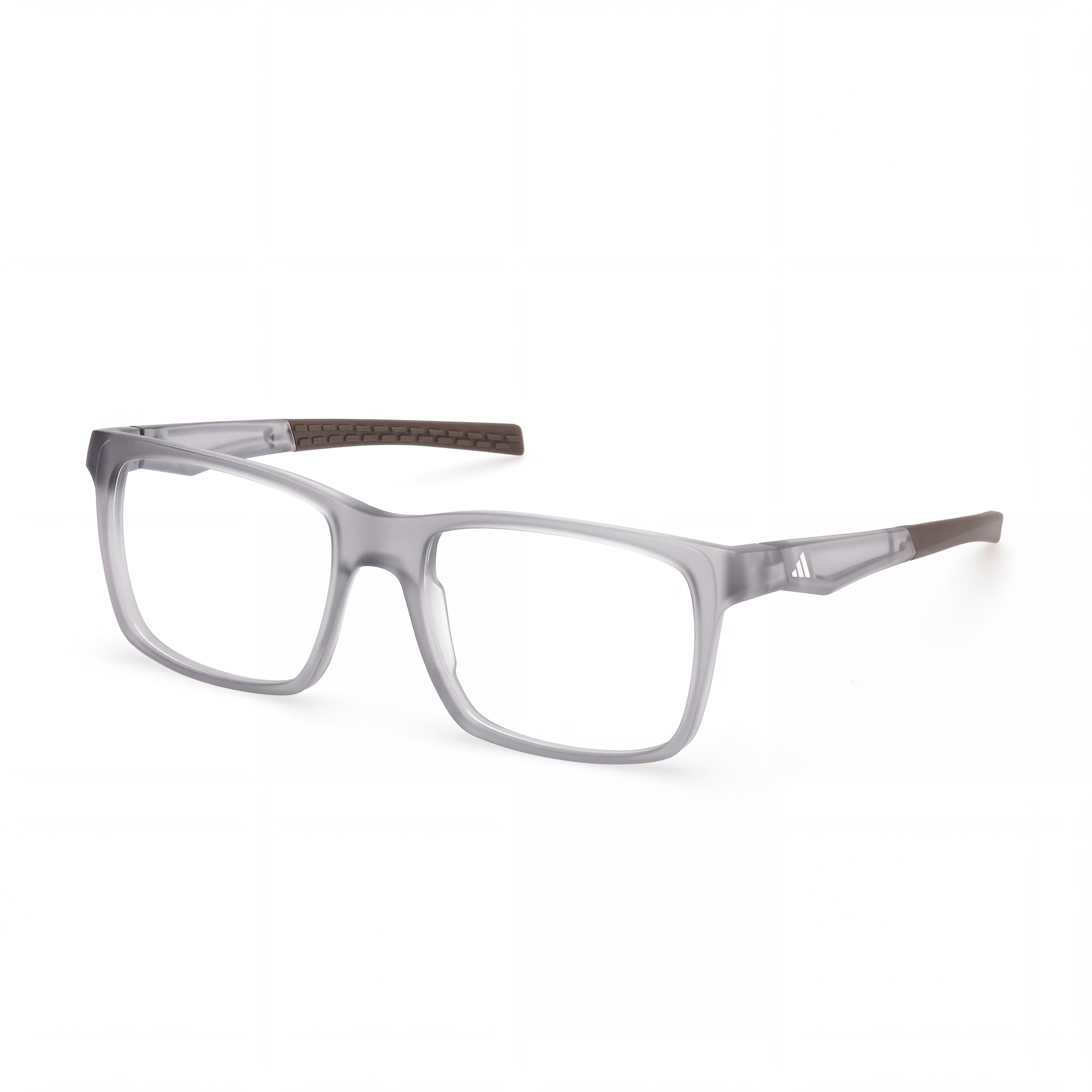 adidas SP5103 Men's Eyewear with Injected Matte Grey Frame and Transparent Non- Lenses, Size 55-18-140, Photo 1