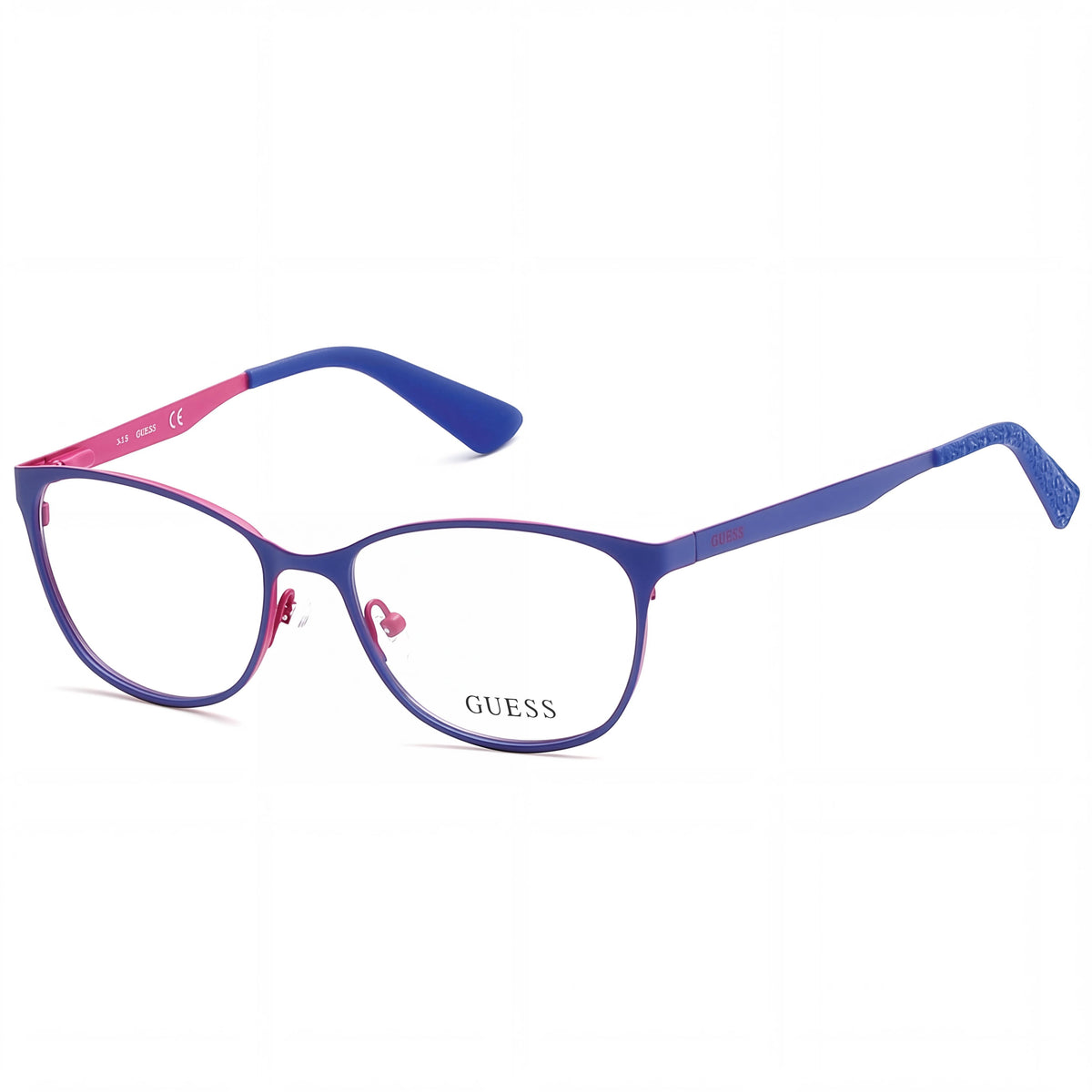 GUESS Modern Women's Composite Frame Eyeglasses, Blue Matt Fuchsia Matt, Size 51-16-135, Photo 1