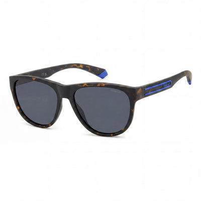 Polaroid Casual Unisex Sunglasses with Polarized UV Protection Lenses and Matte Brown Havana Polycarbonate Frame 56mm