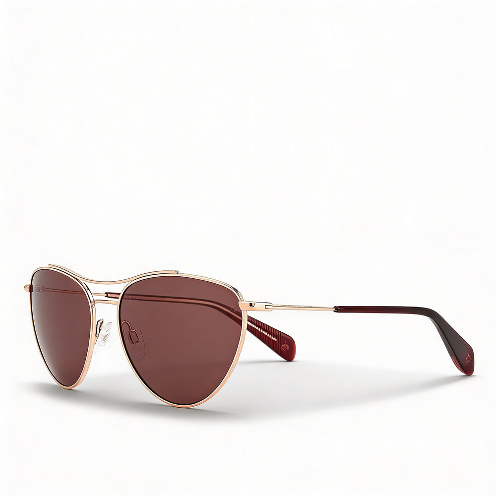 Gafas de sol Rag & Bone Modern Pilot para mujer, montura de acero de aleación, policarbonato rojo dorado, protección UV 400, 58 mm