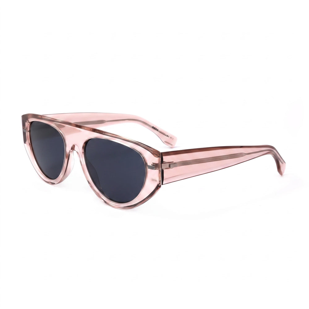 Boss 1443/s Casual Unisex Sunglasses featuring an Eco Oil Frame and Polycarbonate Pink Lenses 56mm