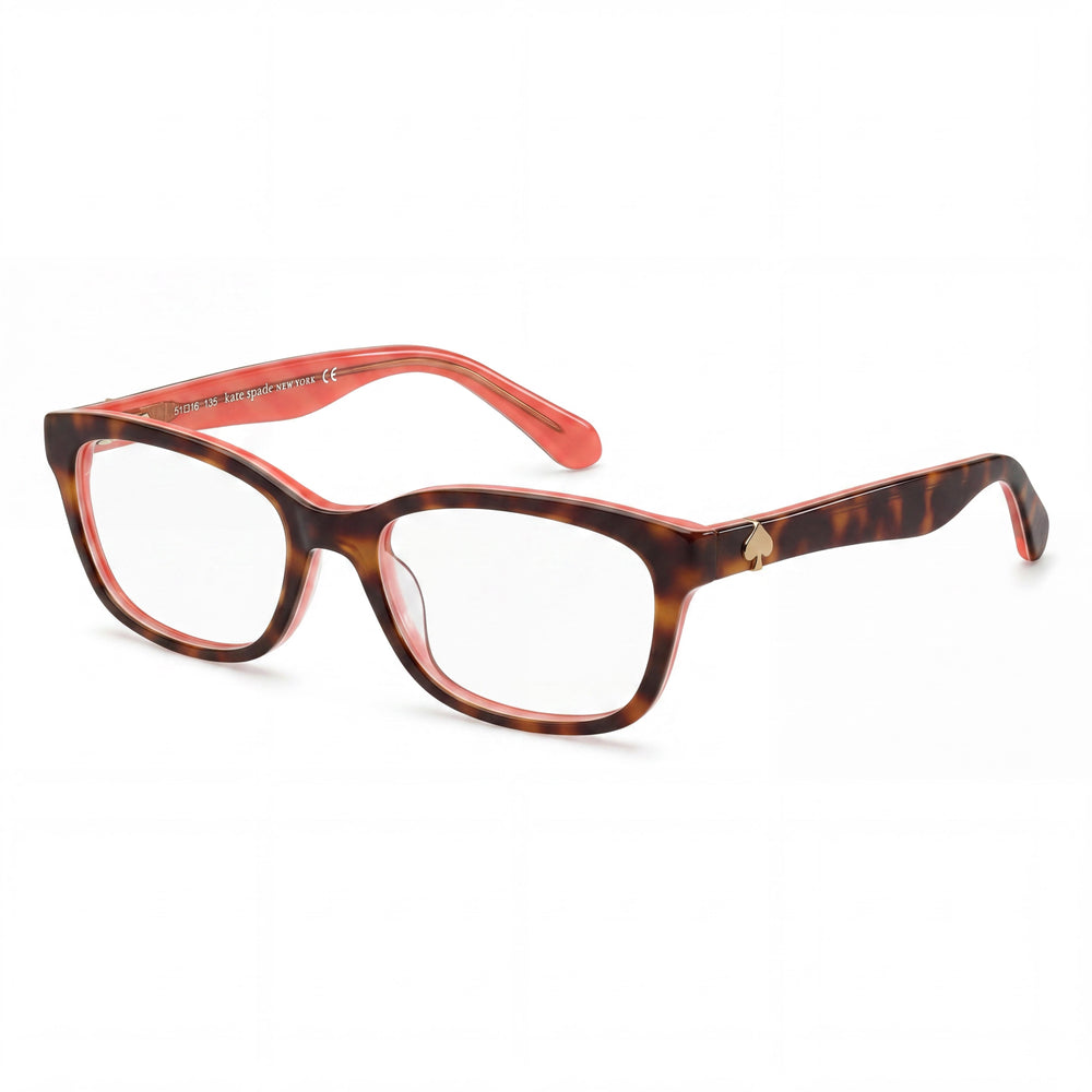 Kate Spade New York Brylie Unisex Acetate Eyeglasses with Clear Polycarbonate Lenses 48mm Havana Pink