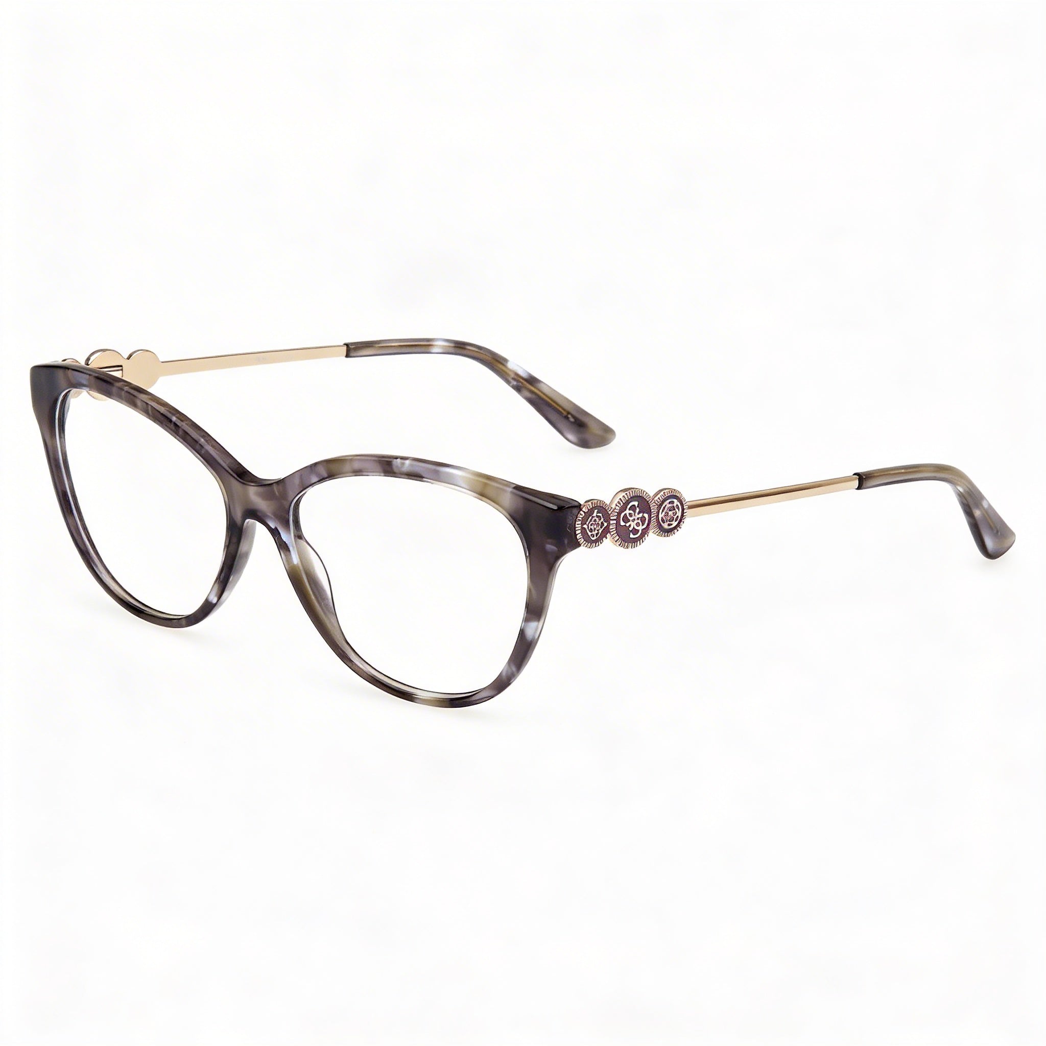 Guess Classic Modern Unisex Eyeglasses with Plastic Frame in Grey Havana, Polycarbonate Lenses, 53-16-140mm Size, Photo 1