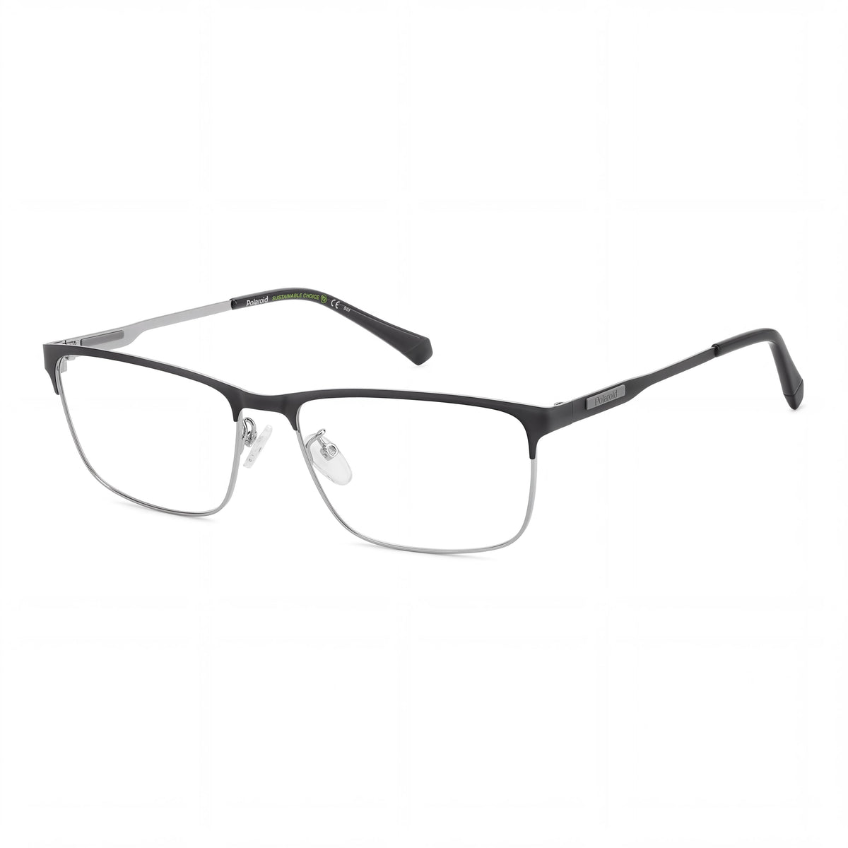 Polaroid Pld D495/G Unisex Black Grey Classic Stainless Steel Prescription Eyeglasses 59-17-150, Photo 1