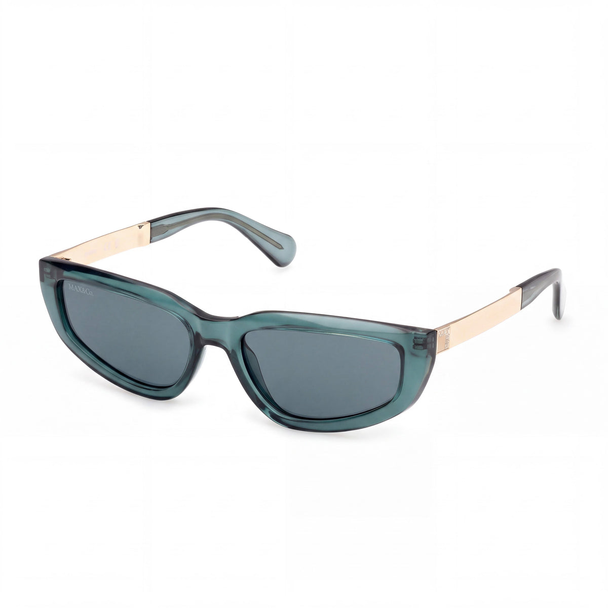 Max & Co. MO0125 Casual Unisex Sunglasses, Shiny Dark Green Tortoise Frame, Non-Polarized UV Protection Lenses 56-17-140, Photo 1