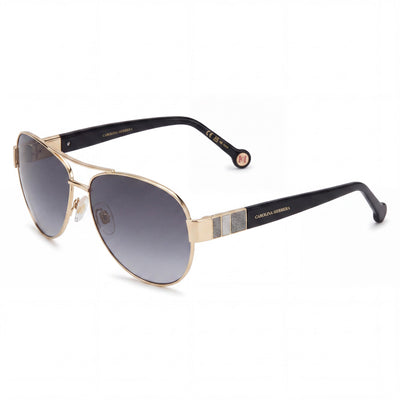 Carolina Herrera Her 0135/S Gafas de sol unisex con montura de metal y lentes de policarbonato sombreadas en gris oscuro con protección UV de 59 mm