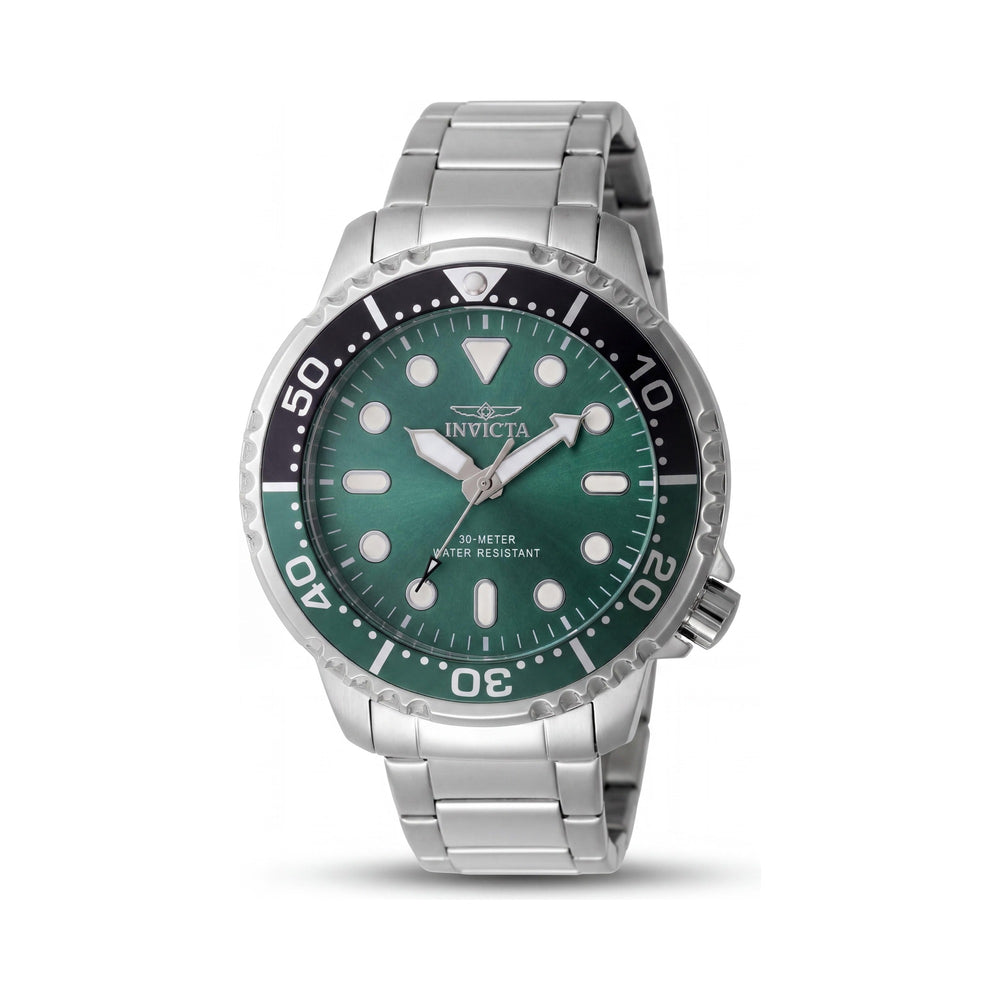 Reloj Invicta Pro Diver 47220 para hombre, de acero inoxidable, color plata, verde y negro, resistente al agua, de cuarzo, 48 mm