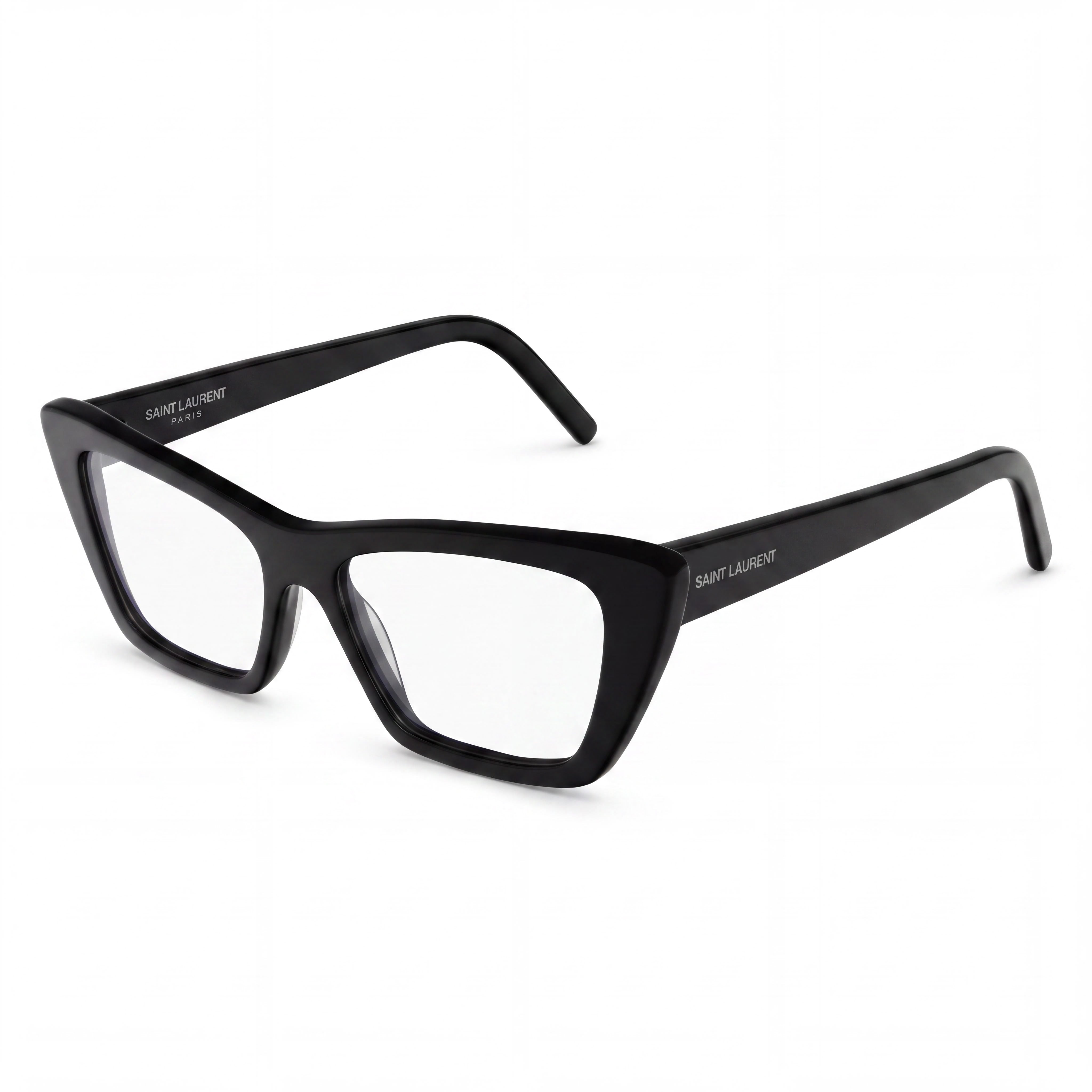 Yves Saint Laurent New Wave Cat Eye Eyeglasses for Women, Black / Transparent Acetate Frame, Size 51-16-145mm, Photo 1