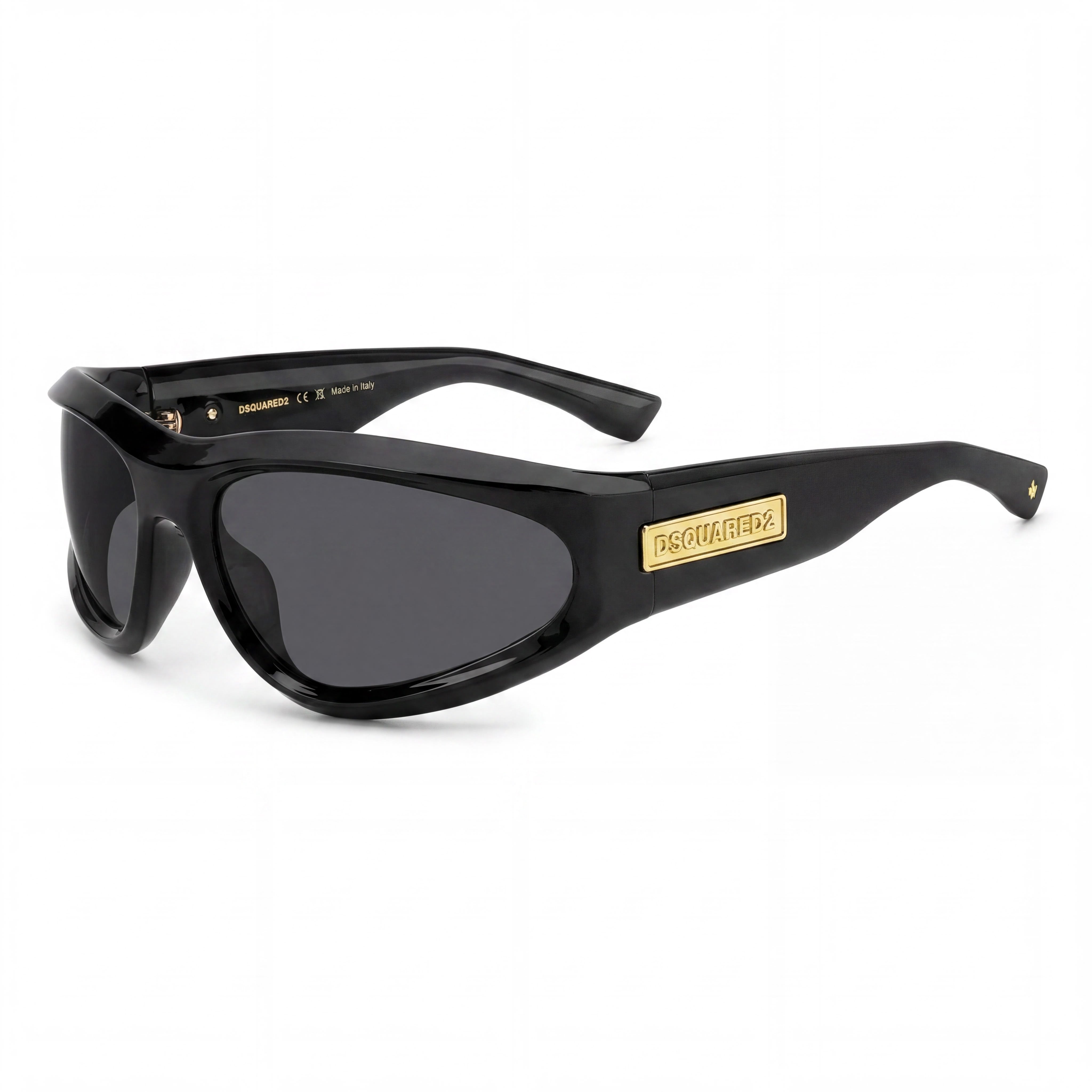 Dsquared2 Casual Unisex Sunglasses with Black Propionate Frame and Dark Grey UV Lenses 67mm, Photo 1