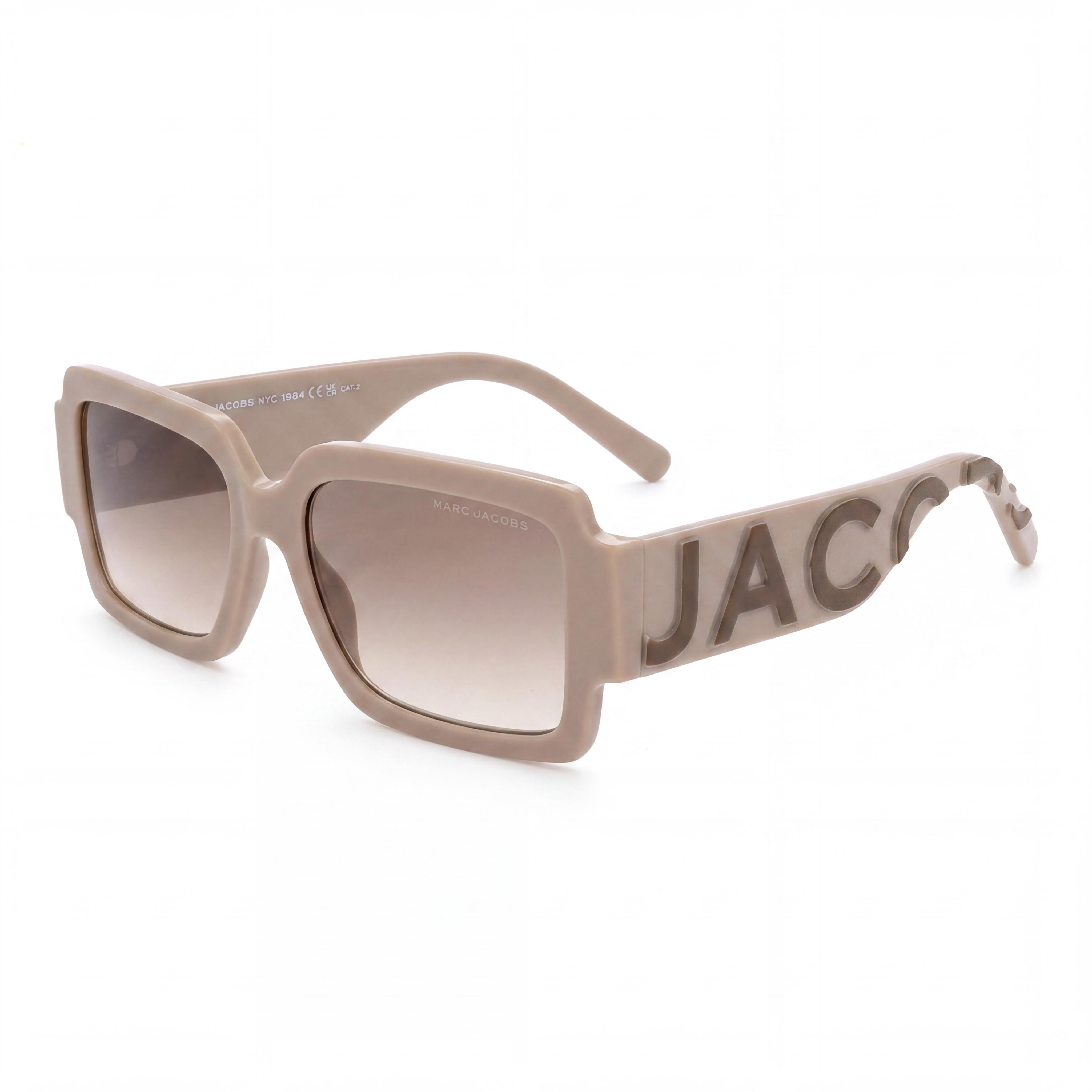 Gafas de sol Marc Jacobs MARC 693/S para mujer, de acetato nude marrón, rectangulares, con protección UV y cristales marrones degradados de 55mm, Photo 1