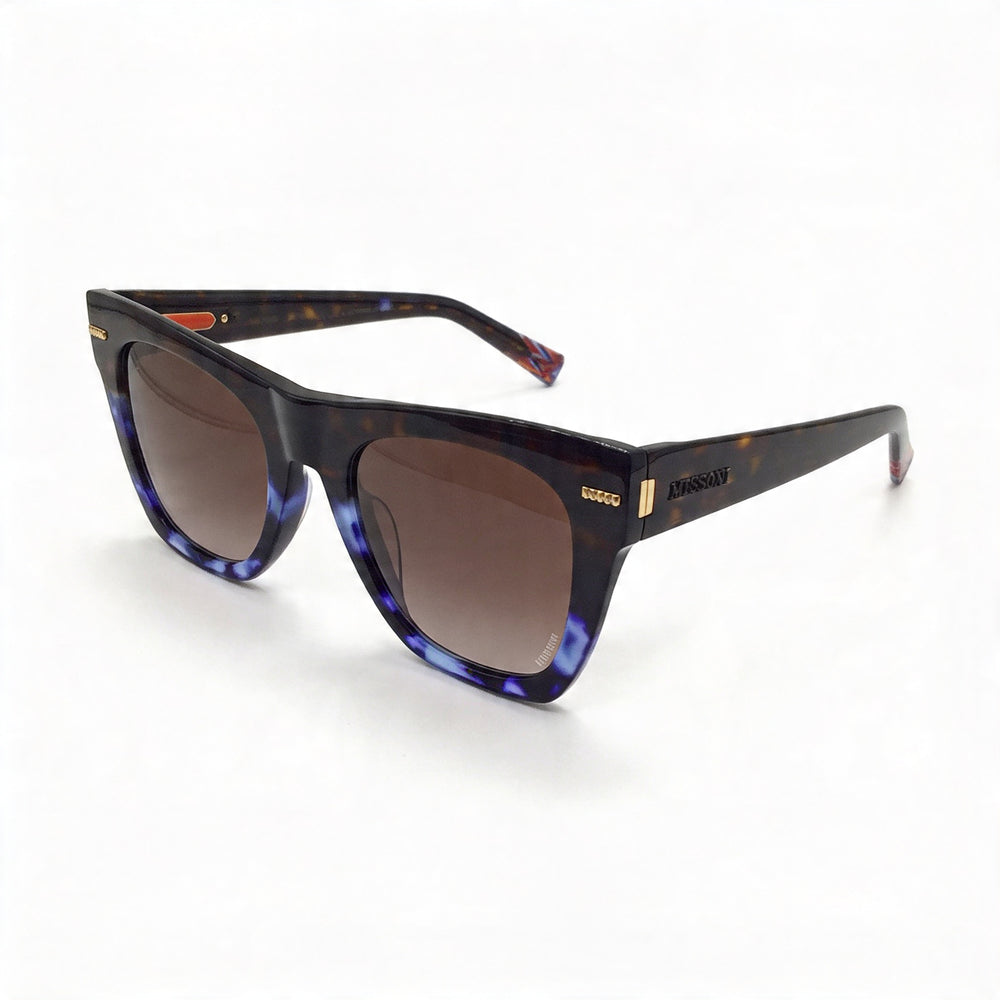 M Missoni Casual Women's Acetate Frame Sunglasses with Havana Shaded Brown Gradient Lenses, UV Protection, 51mm