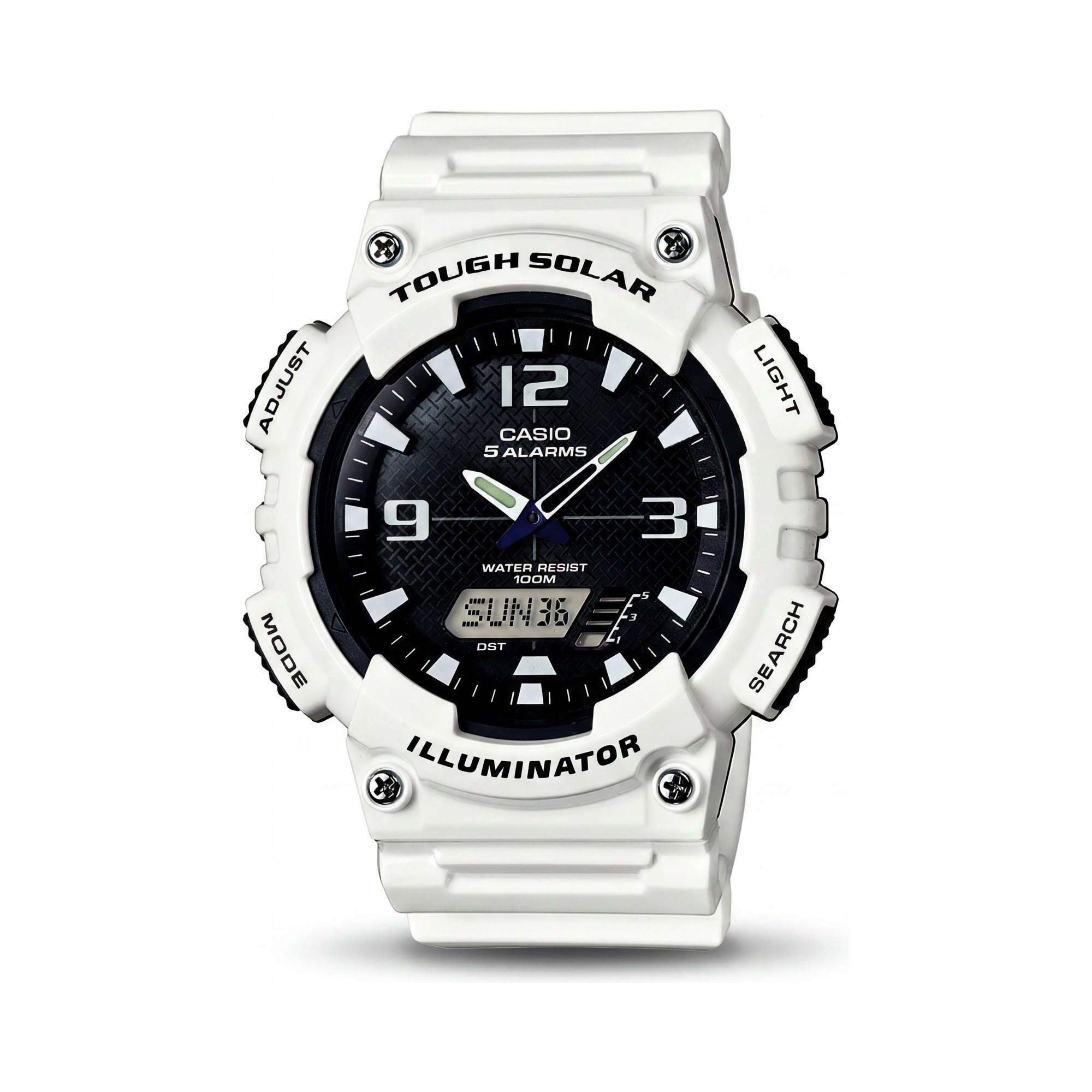 Reloj deportivo Casio AQ-S810WC-7AV de cuarzo, analógico, digital, resistente al agua hasta 100 m, 46 mm, color blanco, Photo 1