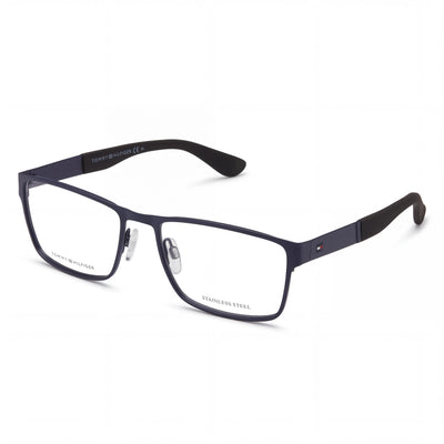 Tommy Hilfiger Th 1543 Gafas de Sol para Hombre, Modernas, Montura de Acero de Aleación Azul, Lentes de Policarbonato No Polarizadas, 54mm
