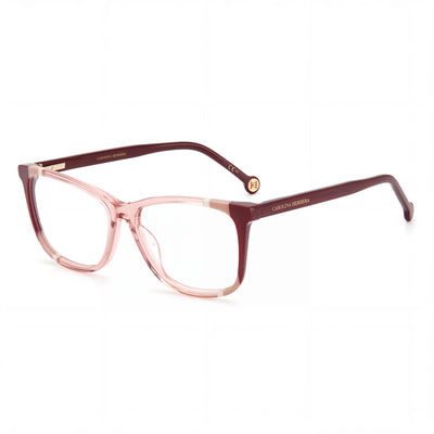 Carolina Herrera Women's Modern Square Plastic Frame Eyeglasses Burgund Nude 53-14-145