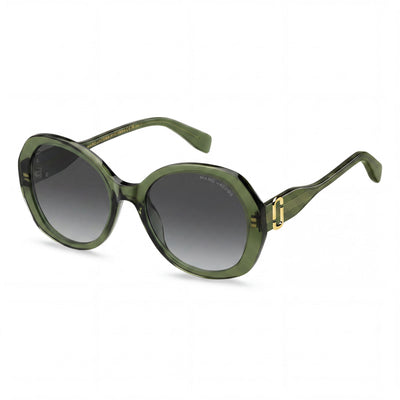 Gafas de sol Marc Jacobs Marc 763/S para mujer con montura de acetato verde, gris y azur, y lentes de policarbonato, 55-20-145