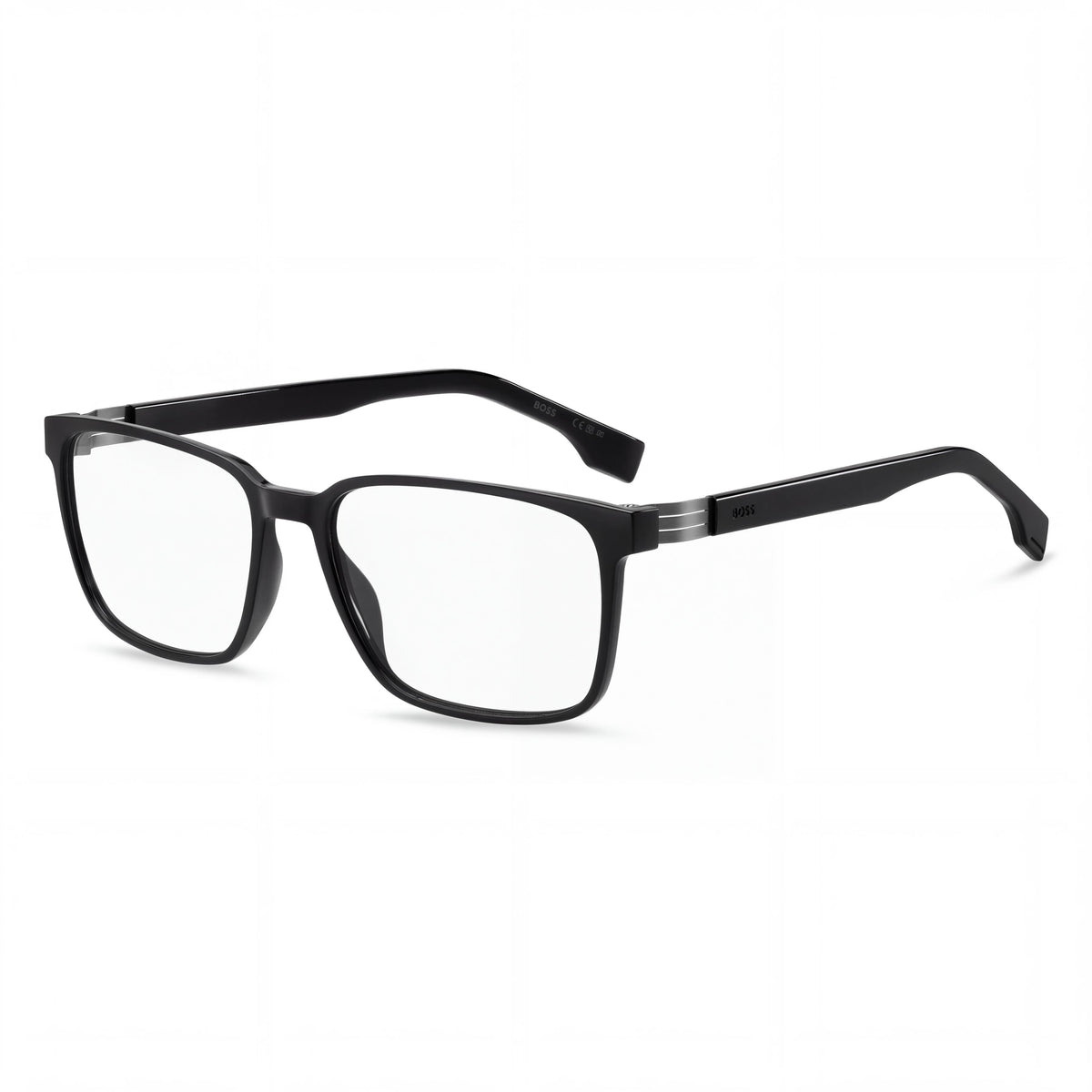 BOSS 1578 Gafas ópticas unisex de montura completa cuadrada de plástico negro con lentes de demostración 57/18/150, Photo 1