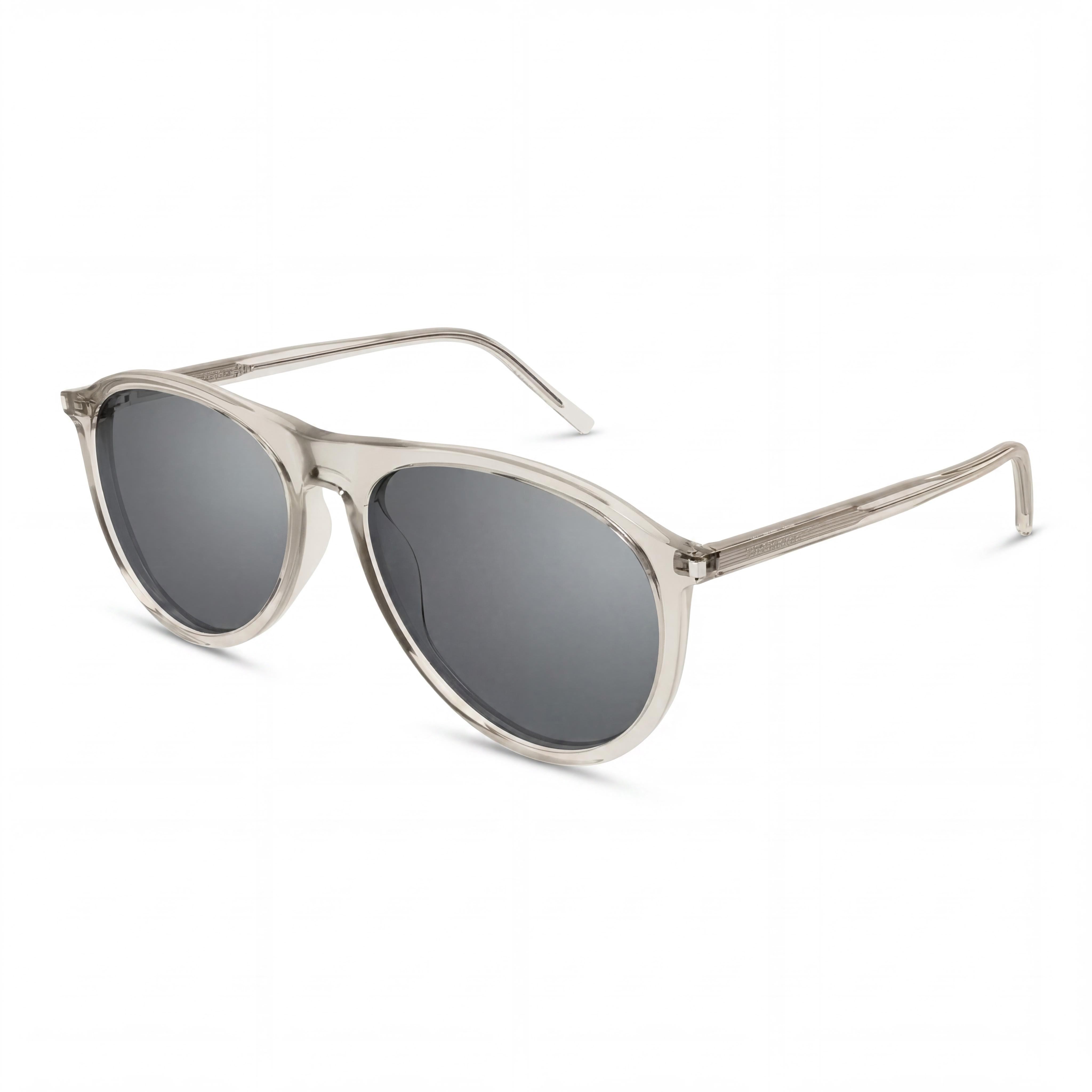 Gafas de sol unisex Saint Laurent con montura de acetato y lentes beige plateadas no polarizadas de 56 mm, Photo 1