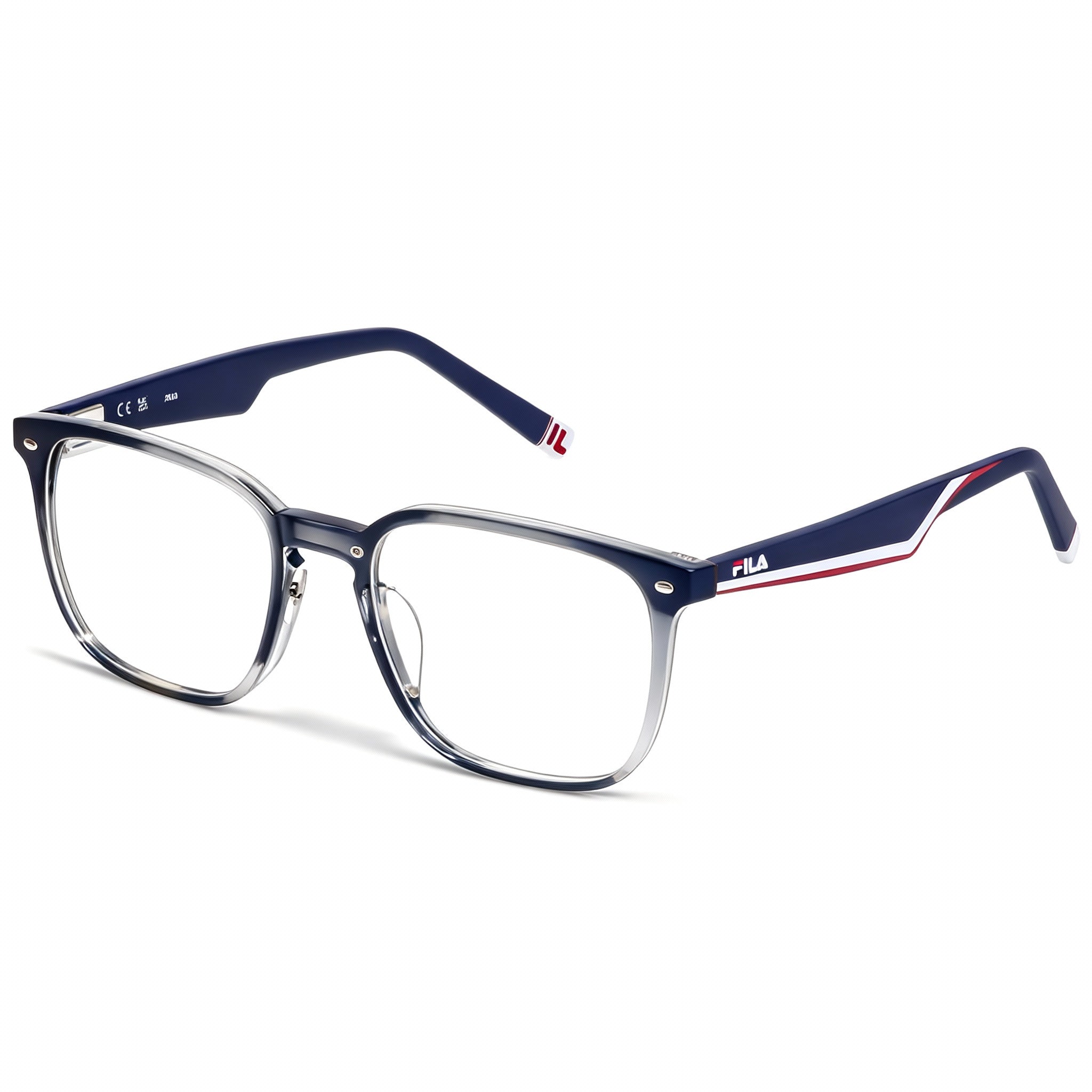 Fila VFI454 Women's Classical Stainless Steel Frame Eyeglasses, Shiny Havana, 53mm