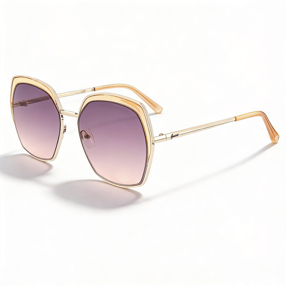 Guess Classic Women's Antique Gold Metal Butterfly Brown Gradient Non-Polarized 100% UV Protection Sunglasses 59mm