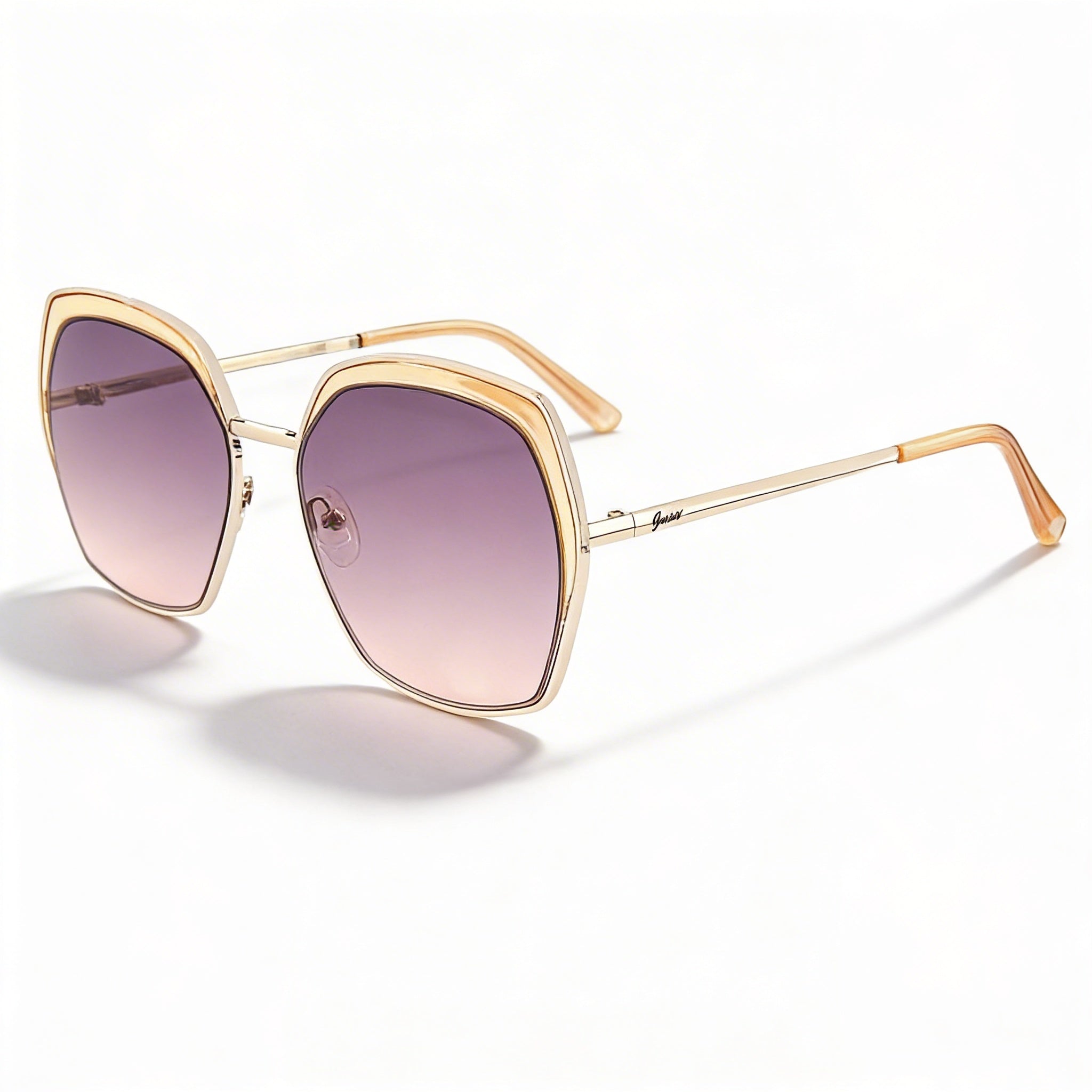 Gafas de sol Guess Classic para mujer, color dorado antiguo, con forma de mariposa, con degradado marrón, no polarizadas, protección UV del 100%, 59 mm, Photo 1