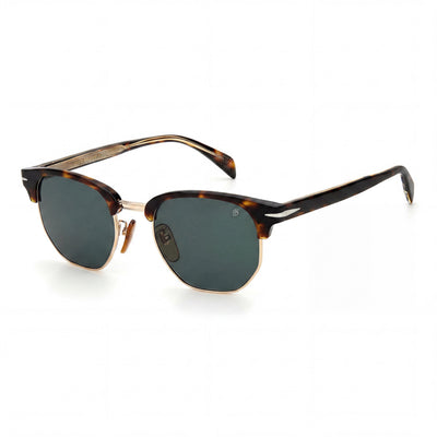 David Beckham Db 1002/S Unisex, montura de poliamida verde habana oscuro, lentes de acetato habana, protección UV, 51-21-145 mm