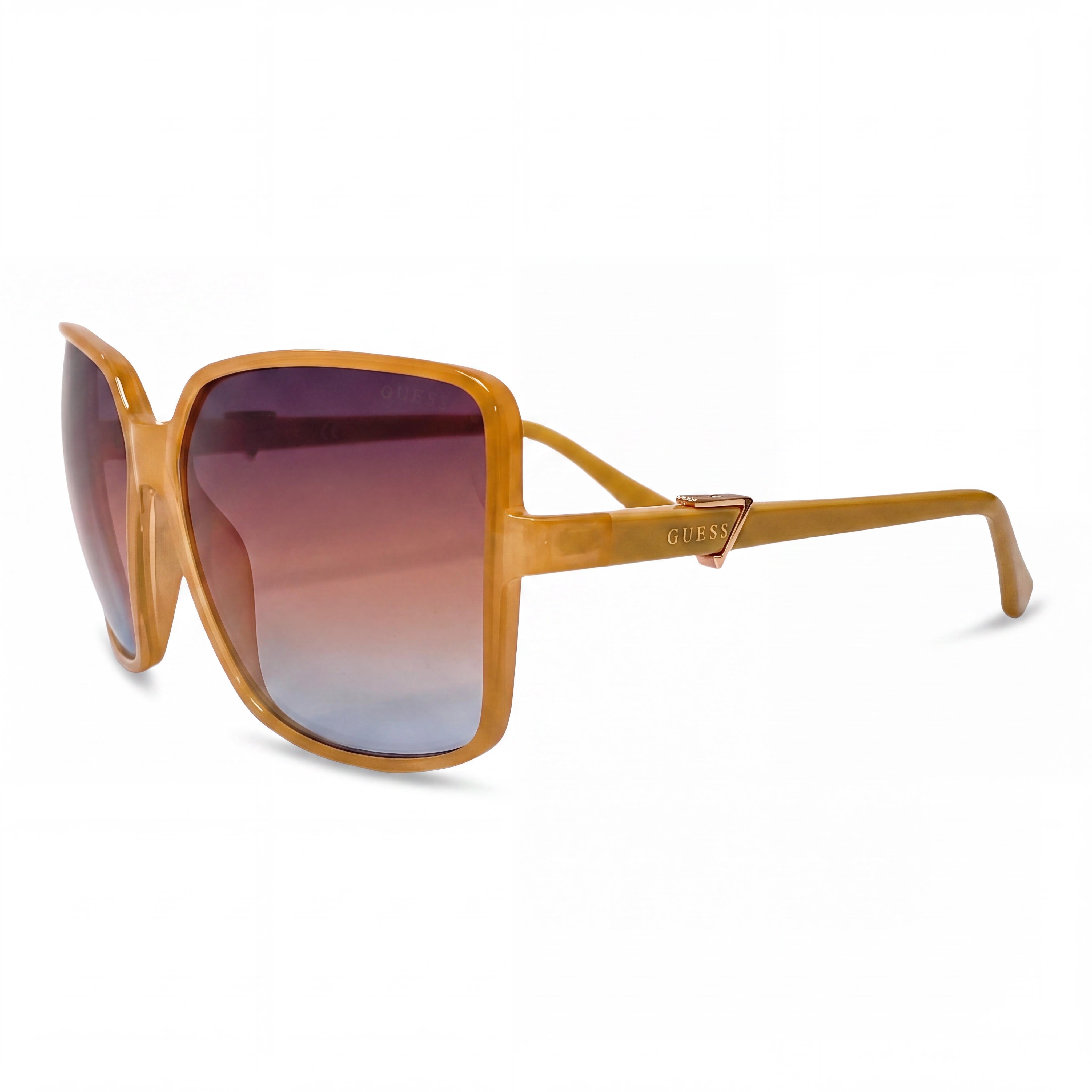 GUESS GU7812S Women's Plastic Beige Brown UV Protected Sunglasses Gradient Brown Lenses 61mm, Photo 1