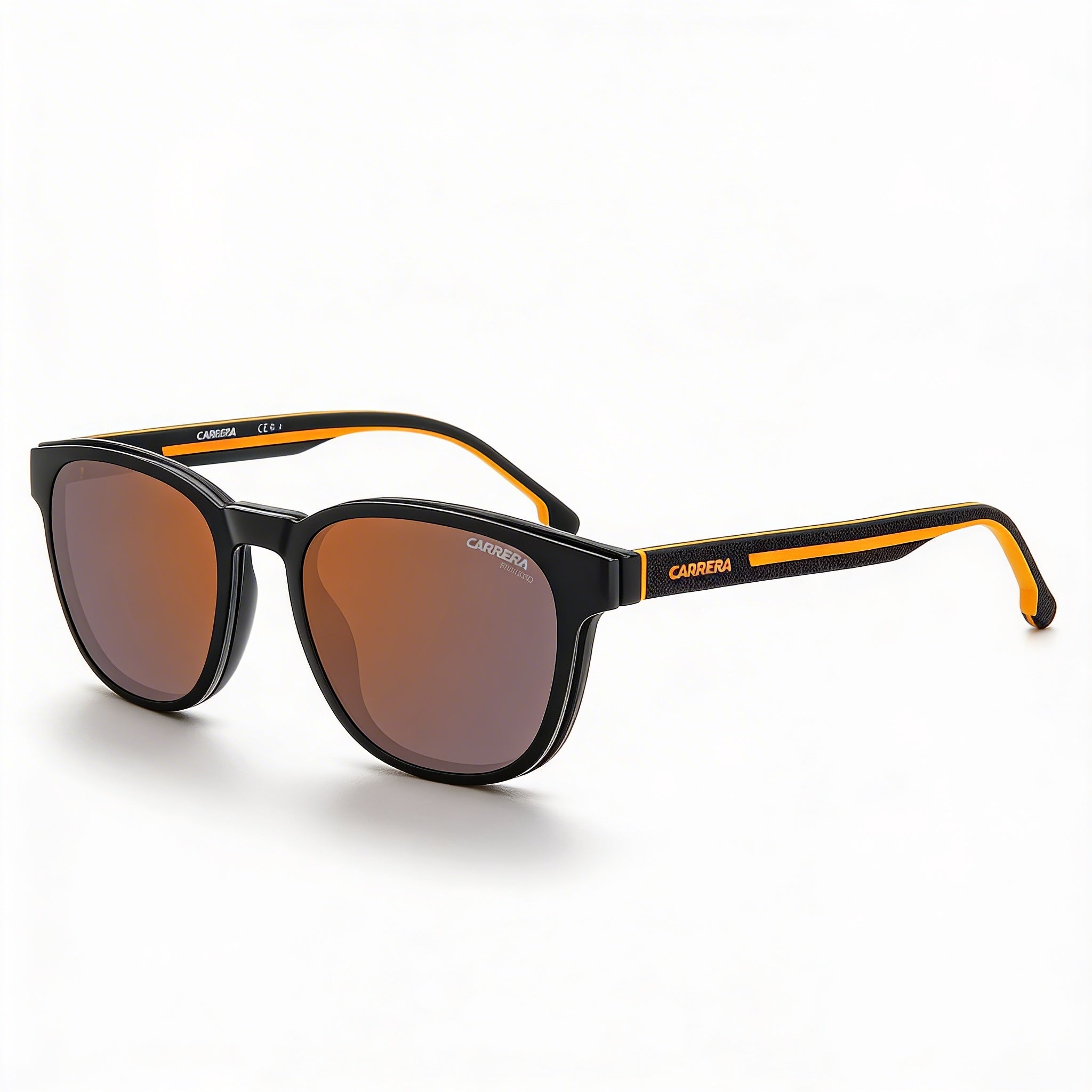 Carrera Modern Women's Black Orange Polycarbonate UV Protection Sunglasses Red Multilayer Lenses 51mm, Photo 1