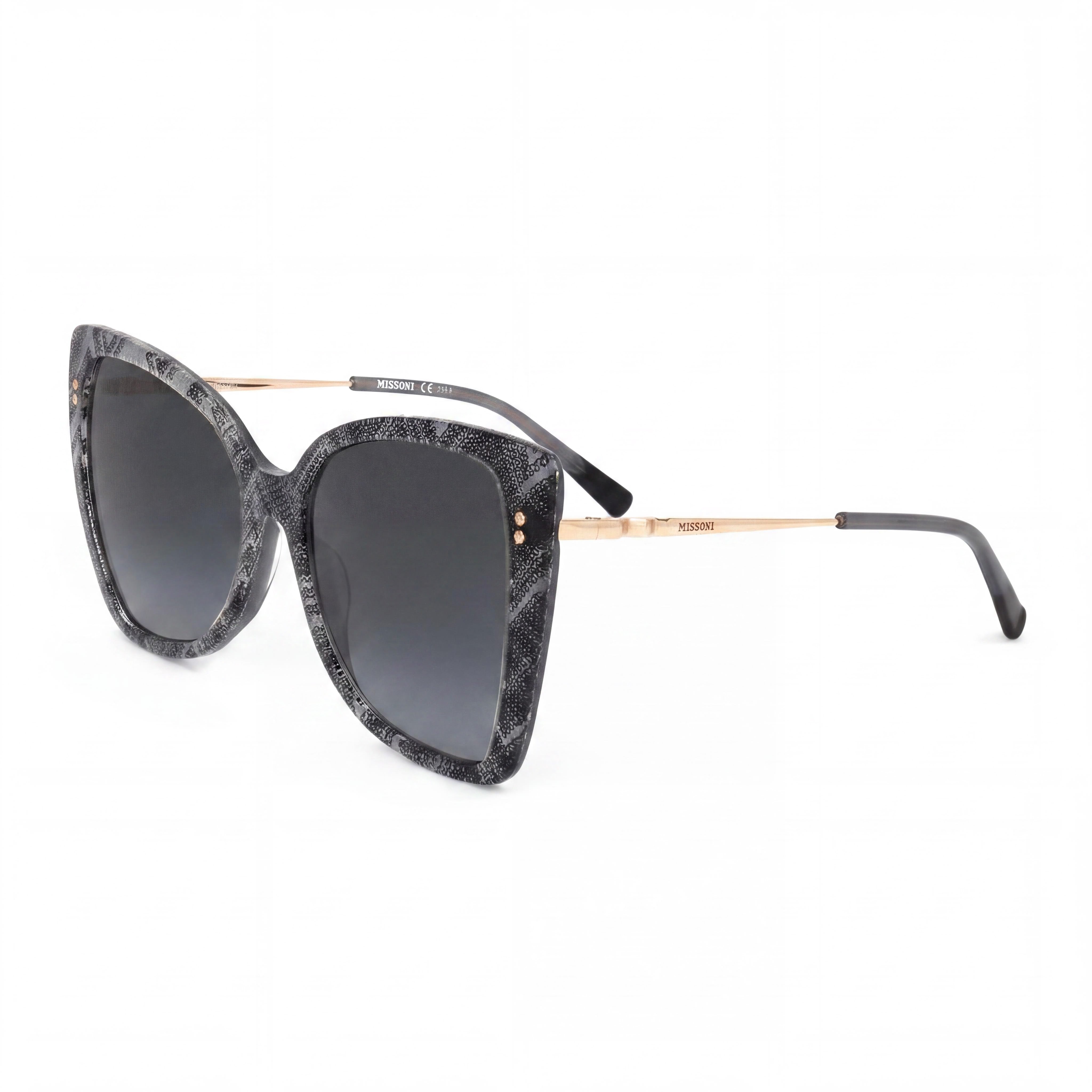M Missoni Classic Women's Acetate White Black Pattern UV Protected Non-Polarized Sunglasses 58mm, Photo 1