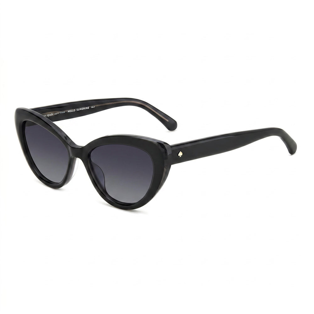 Gafas de sol informales kate spade new york para mujer, con montura ecológica negra, lentes grises oscuras degradadas, 100 % protección UV, no polarizadas, 53 mm