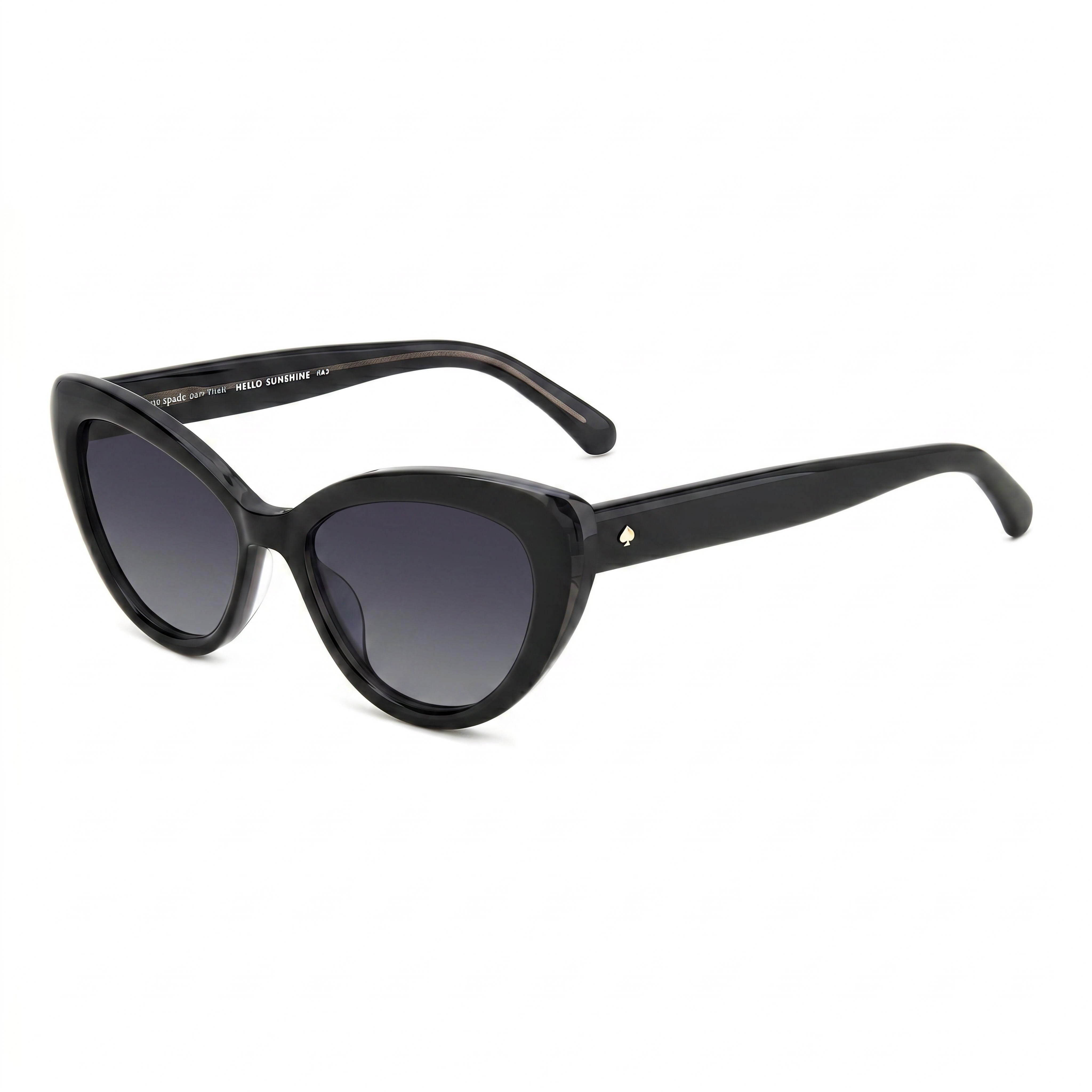 kate spade new york Casual Women's Black Ecological Oil Frame Dark Grey Shaded 100% UV Protection Non-Polarized 53mm Sunglasses, Photo 1