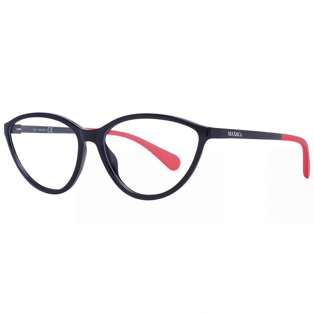 Max & Co. Modern Women's INJECTED Shiny Black Frame Eyeglasses with Clear Plastic Lenses 55/14/140, Photo 1