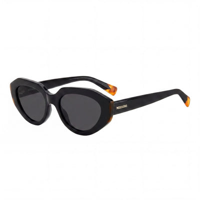 Gafas de sol M Missoni para mujer, modernas, de acetato negro con protección UV, 53 mm