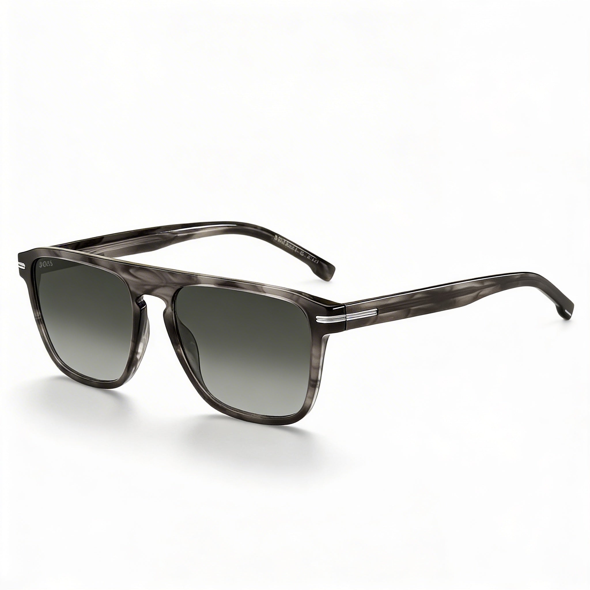 Gafas de sol Hugo Boss BOSS 1599/S para mujer, estilo y expresión, en acetato gris cuerno, con lentes verdes degradadas con protección UV, de 56 mm, Photo 1