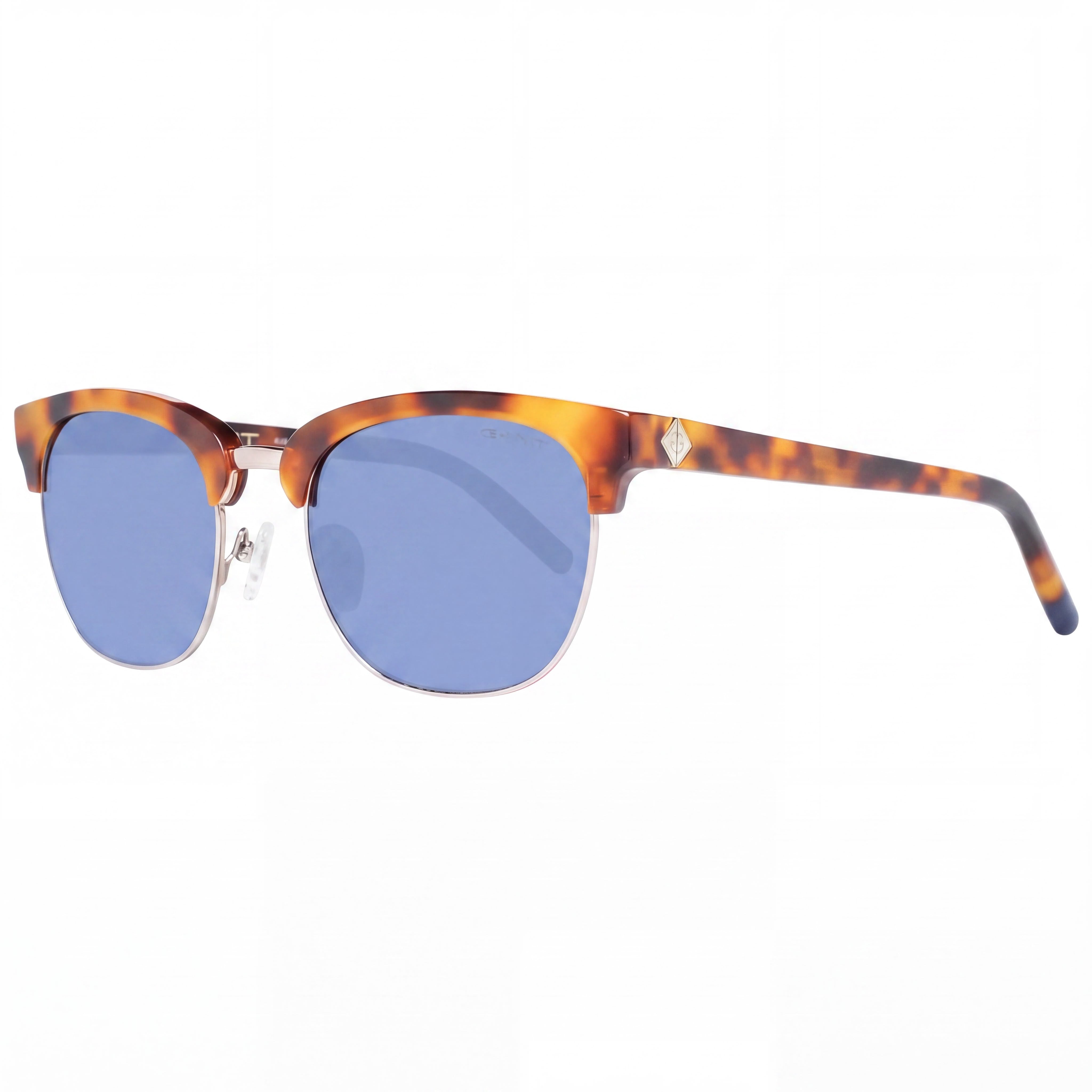 GANT GA712153V53 Men's Square Sunglasses, Blonde Havana Blue Acetate Metal Frame, Blue Lenses, 100% UVA & UVB, 53-21-145, Photo 1