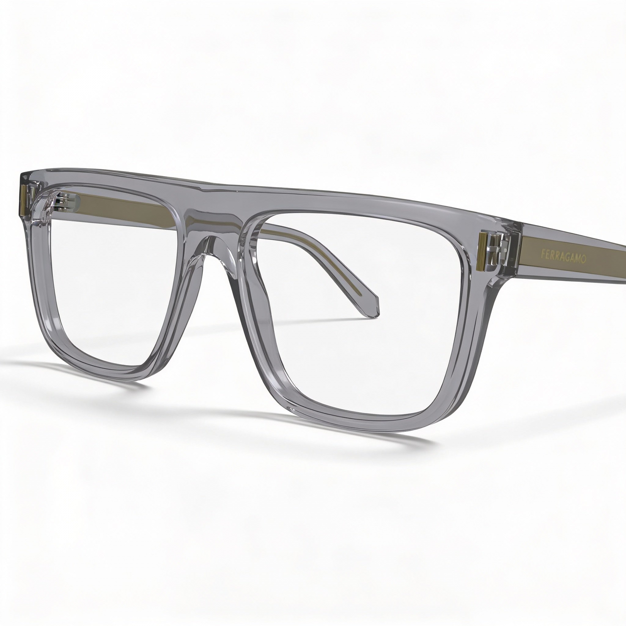 Gafas de acetato Salvatore Ferragamo SF2997 para hombre, color gris cristal claro, talla 55, Photo 2