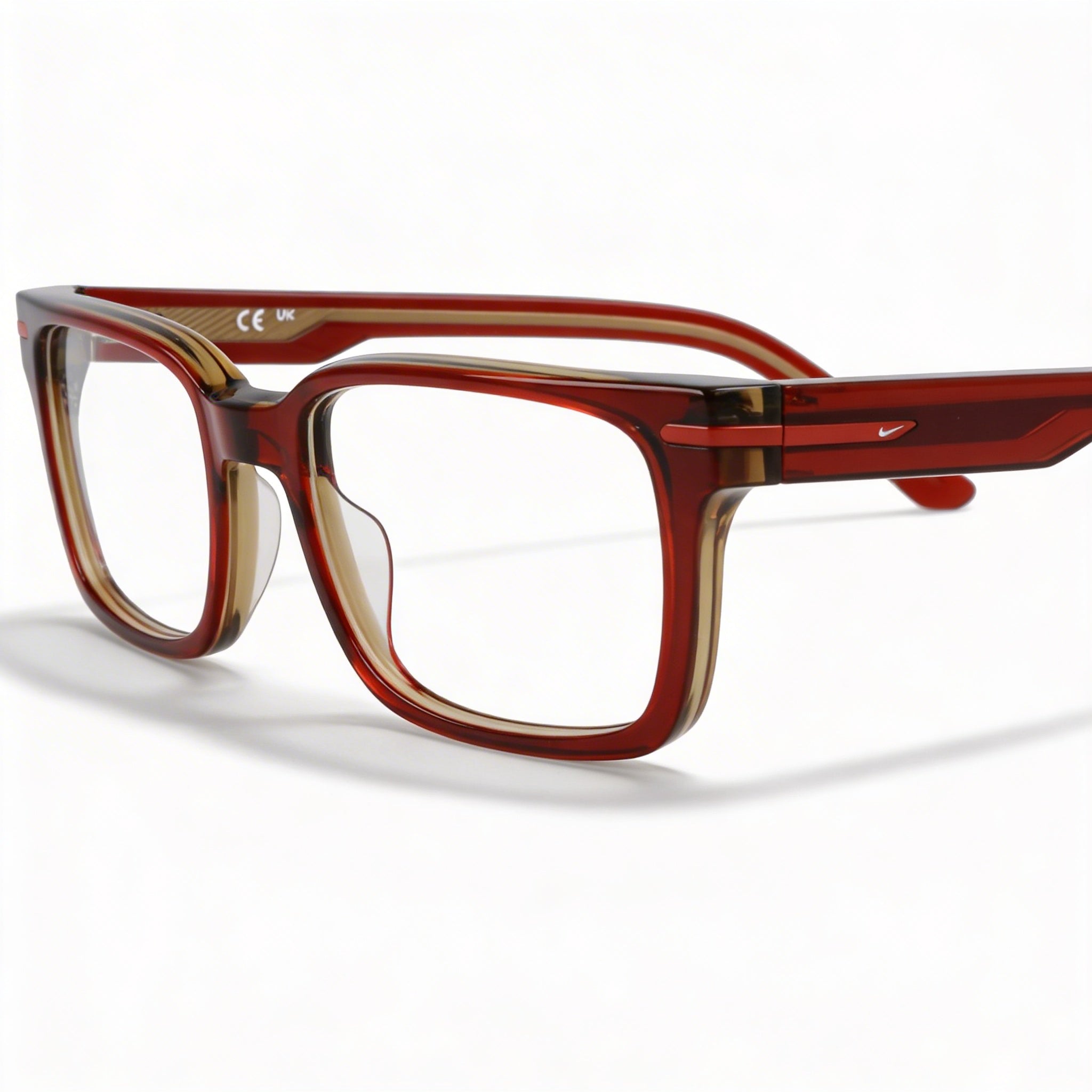 Nike Casual 7174 Men's Acetate Optical Eyeglasses with Cedar Amber Laminate Frame & Lens 53-18-145, Photo 2