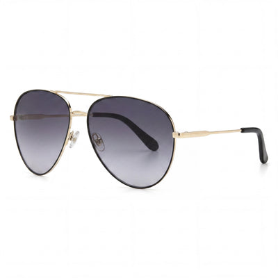 Fossil Fos 2140/G/S Women's Black Stainless Steel Frame Dark Grey Shaded Non-Polarized Sunglasses 59mm
