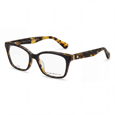kate spade new york Jeri Gafas de mujer de montura de plástico azul habana con lentes polarizadas transparentes, ancho de lente 50mm
