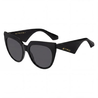 Etro Casual Style Women's Black Acetate Frame Sunglasses with Black Non-Polarized Lenses 55mm