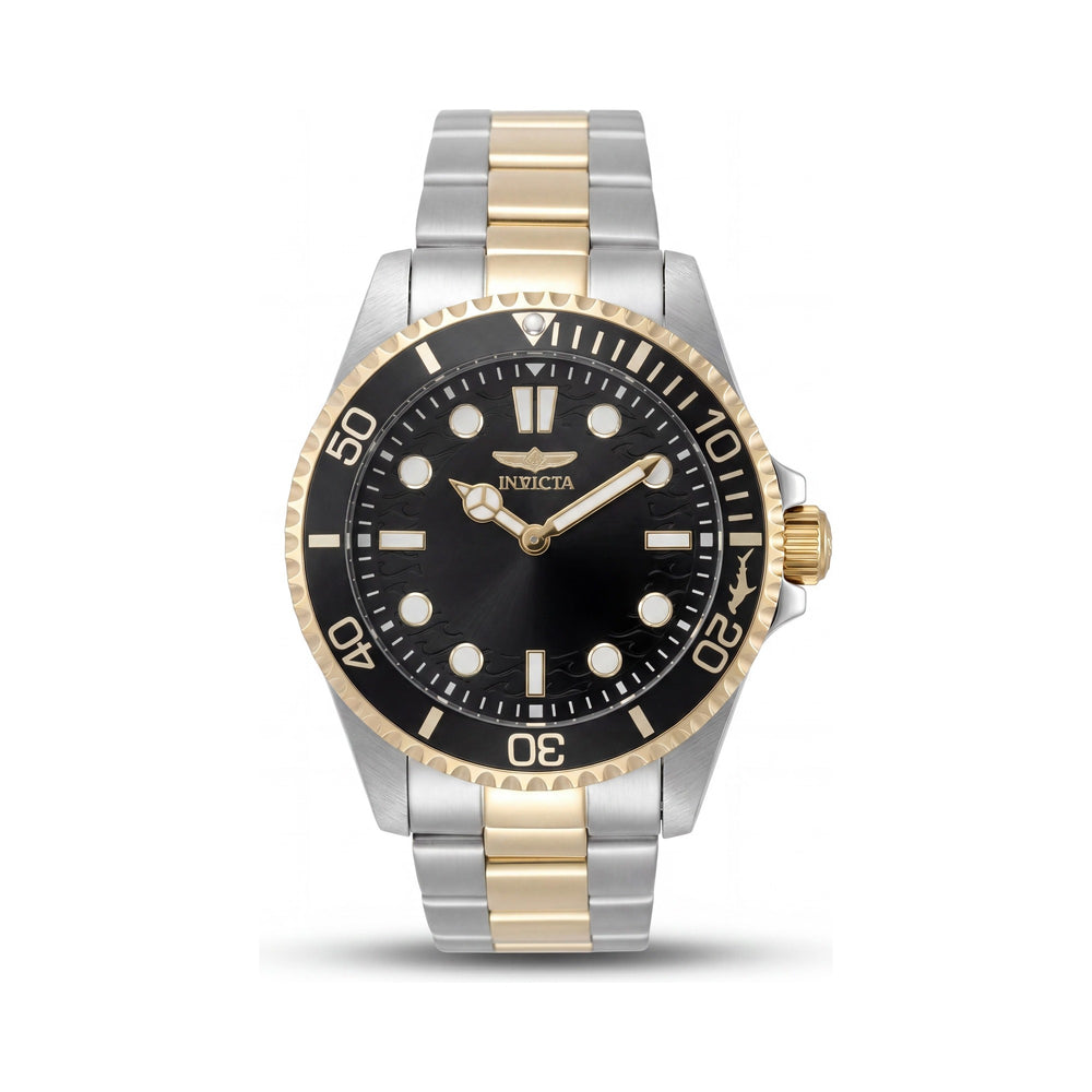Invicta Pro Diver 49698 Men's 43mm Stainless Steel Bracelet Black Dial Quartz Watch, 10 ATM