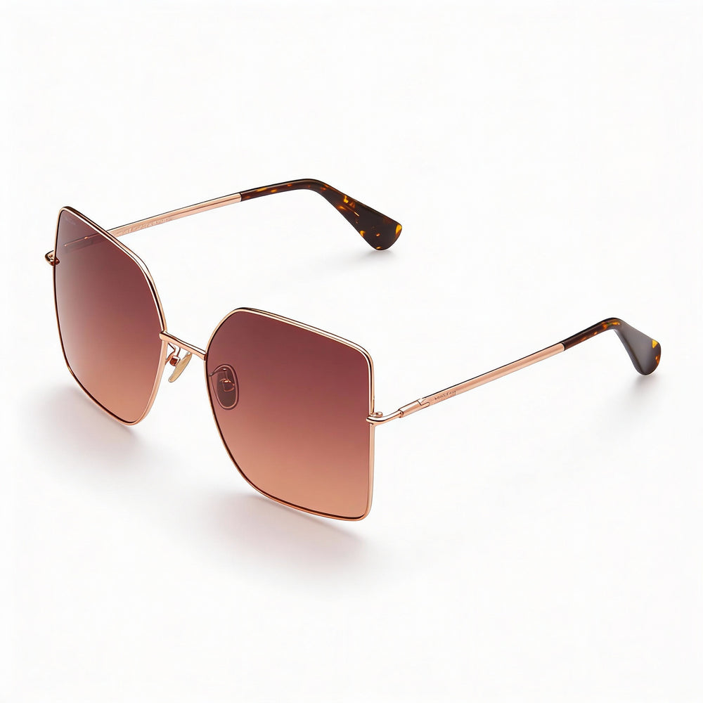 MaxMara Modern Women's Dark Brown Metal Gradient Brown Sunglasses 59mm