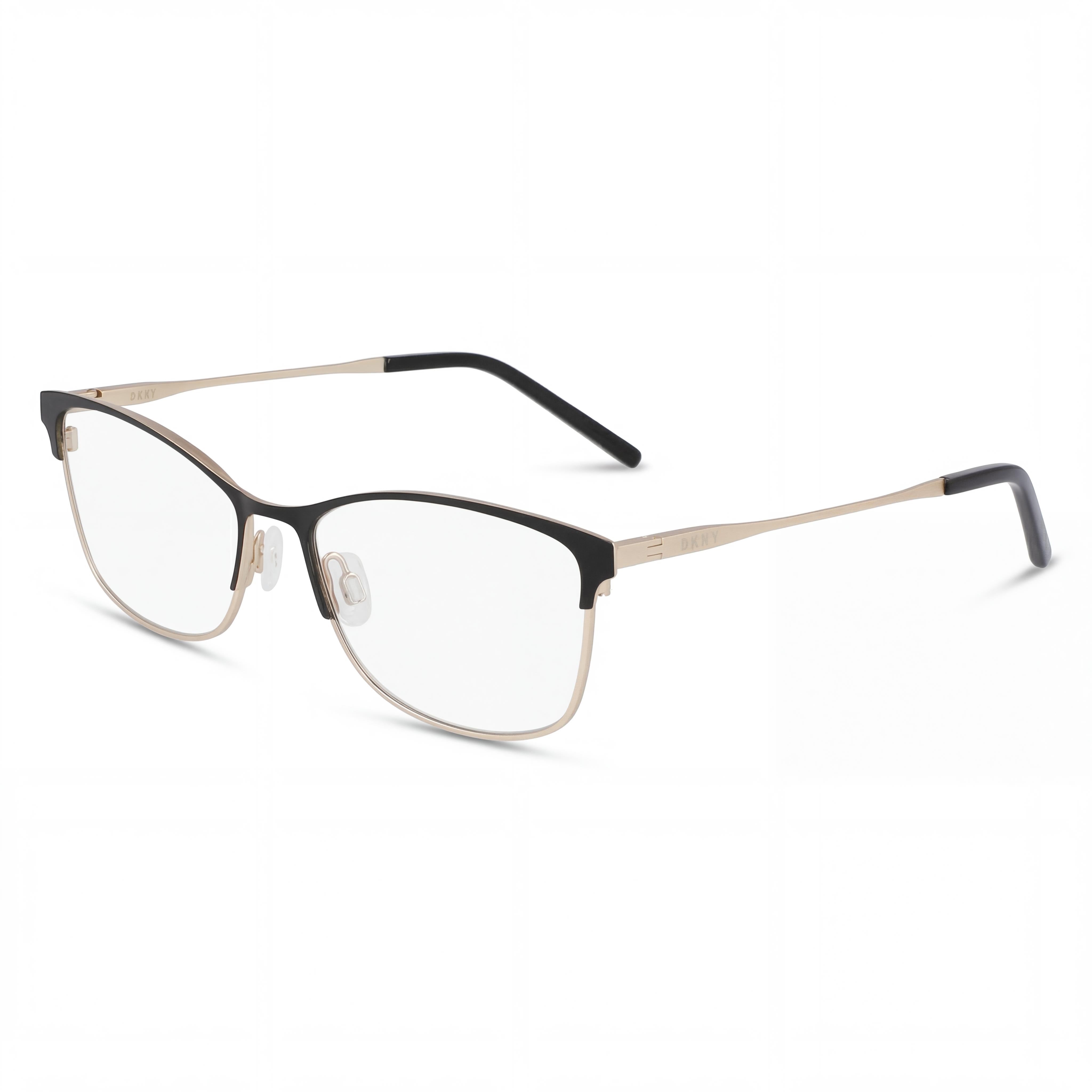 Gafas DKNY Dk1028 unisex con montura completa cuadrada de metal, color negro y dorado, lentes de 53 mm, puente de 16 mm, patillas de 135 mm, Photo 1