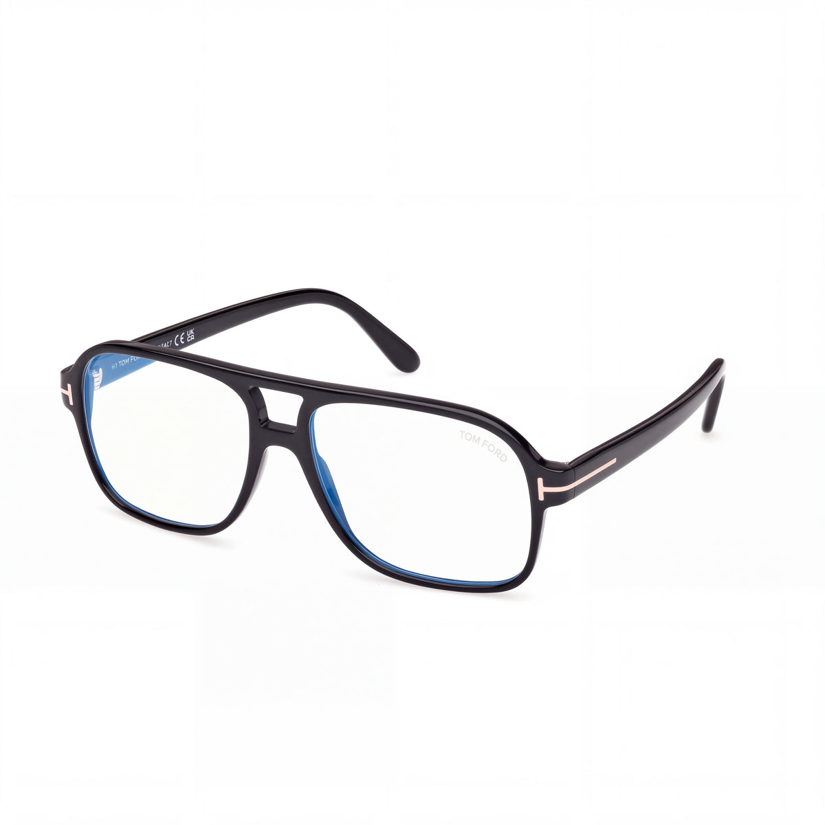 Tom Ford Men's Ft6058-b Pilot Shiny Black Blue Filter Plastic Frame Black Polycarbonate Lens 58mm, Photo 1