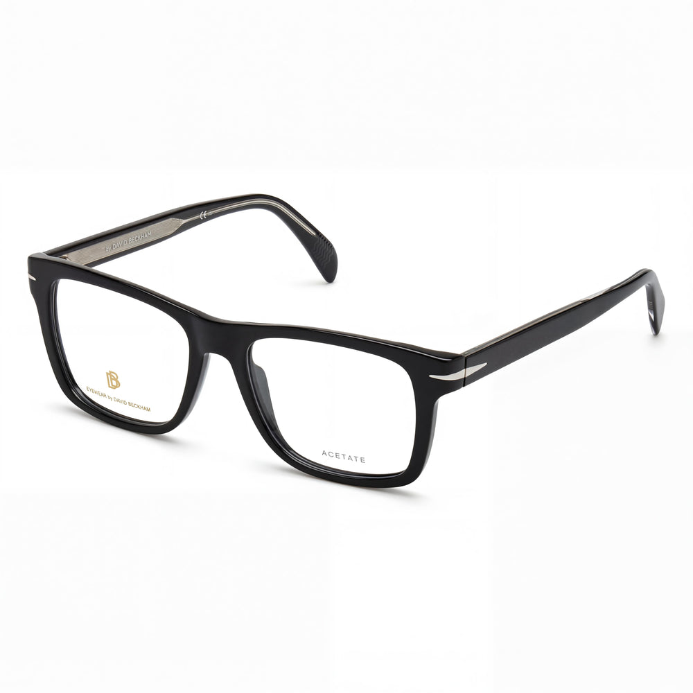 Gafas de sol David Beckham DB 1073 de estilo moderno, unisex, con montura de acetato y lentes de policarbonato negro y plateado, 52 mm