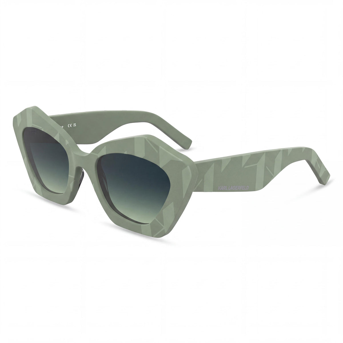 KARL LAGERFELD Kl6199s Women's Plastic Sage Frame Gradient Petrol Acid Green UV Protection Sunglasses Size M, Photo 1