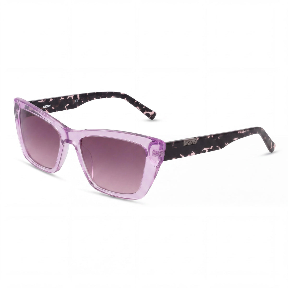 Gafas de sol DKNY modernas de acetato lila cristal para hombre con lentes dobles degradadas rojas UV 400 de 54 mm, Photo 1