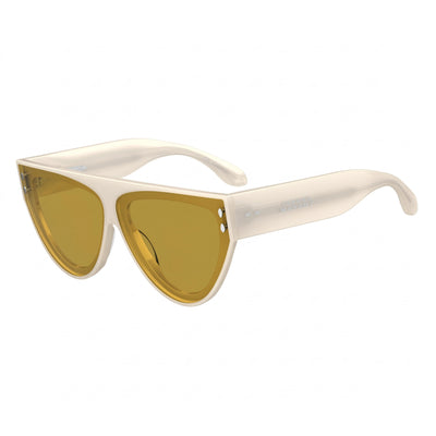 Gafas de sol unisex de acetato no polarizadas Isabel Marant, montura marfil, lentes amarillas, 69-07-145